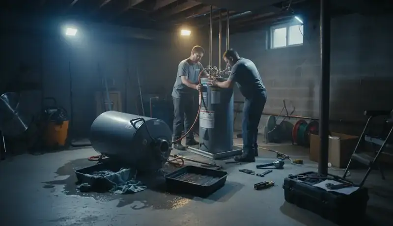 Expert Plumbing Pro - late-night-water-heater-failure-and-replacement-in-pueblos-belmont-neighborhood